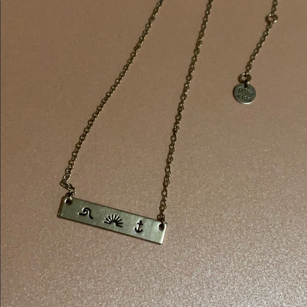 Pura Vida Silver Stamped Bar Necklace - Picture 2 of 2